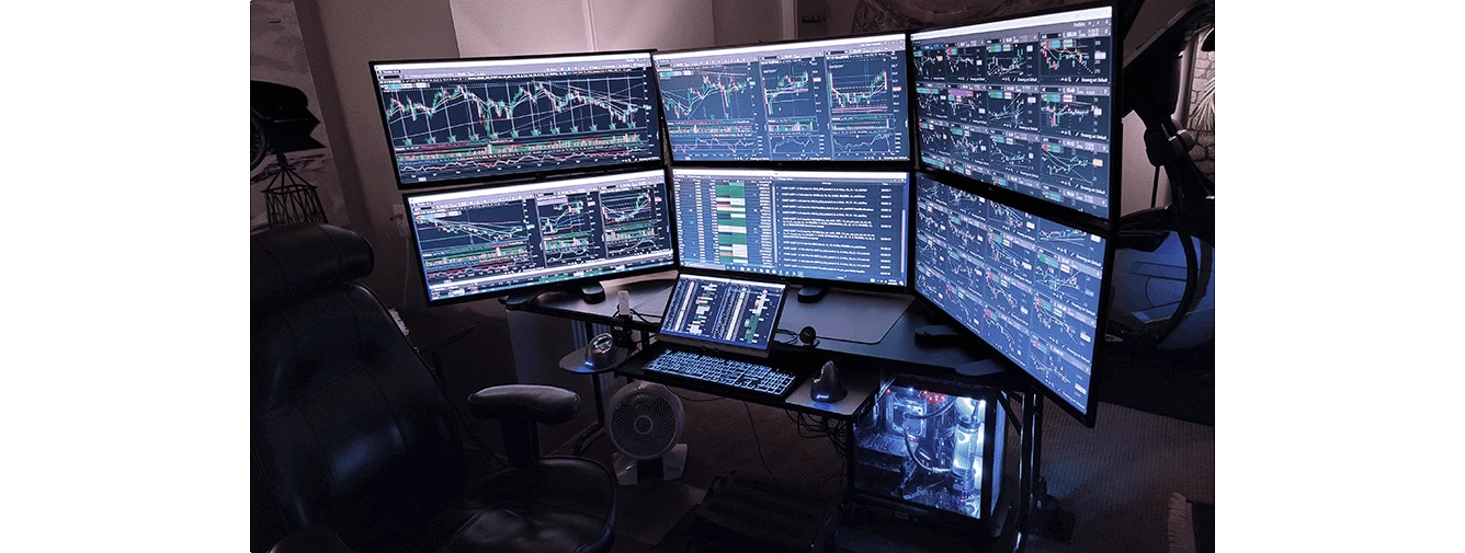multile monitor desktop trading setups
